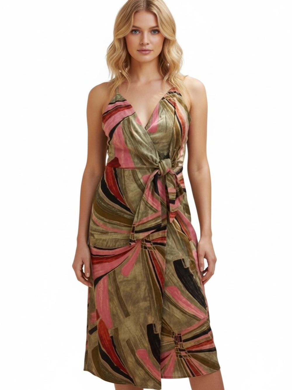 Jason Wu linen-blend watercolor abstract-print midi dress